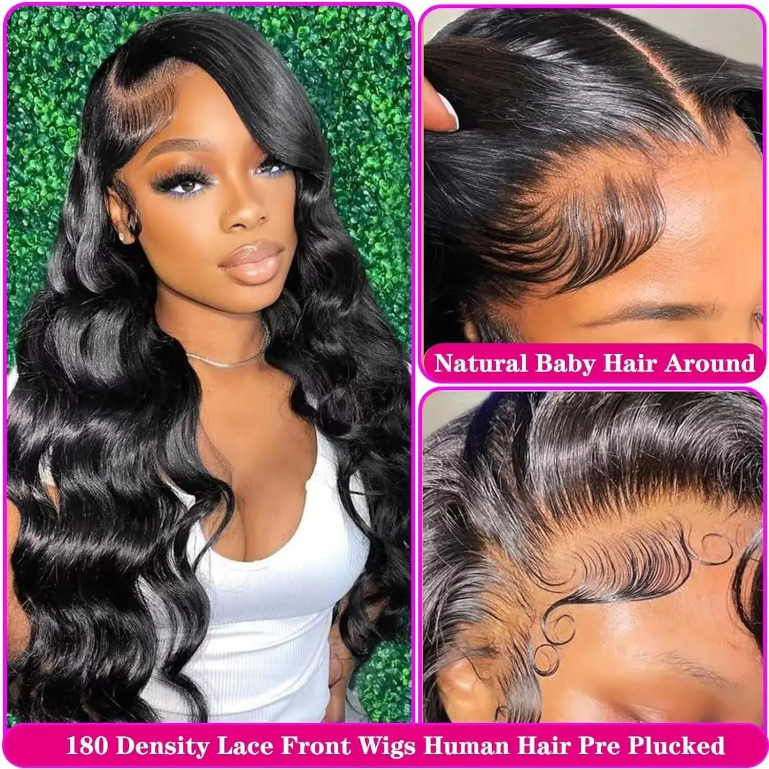 13x6 Lace Front Wigs Human Hair 250 Density Body Wave HD Transparent Glueless Lace Frontal Wigs Human Hair Pre Plucked for Women