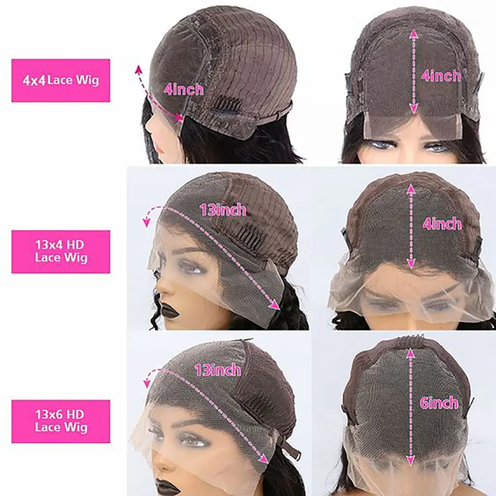 13x6 Lace Front Wigs Human Hair 250 Density Body Wave HD Transparent Glueless Lace Frontal Wigs Human Hair Pre Plucked for Women