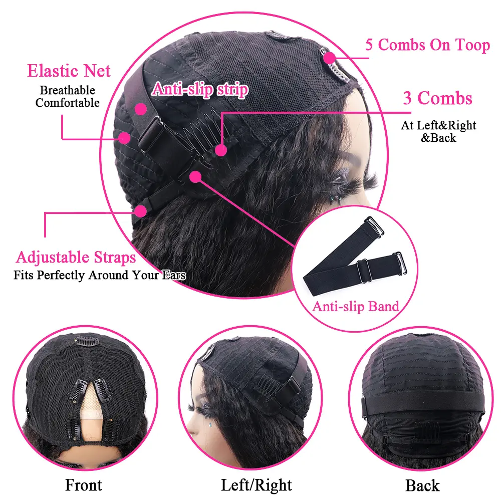 V Part Wig Human Hair Bone Straight Human Hair Wigs No Leave Out Cheap Brazilian V Part Human Hair Straight Wigs for Women