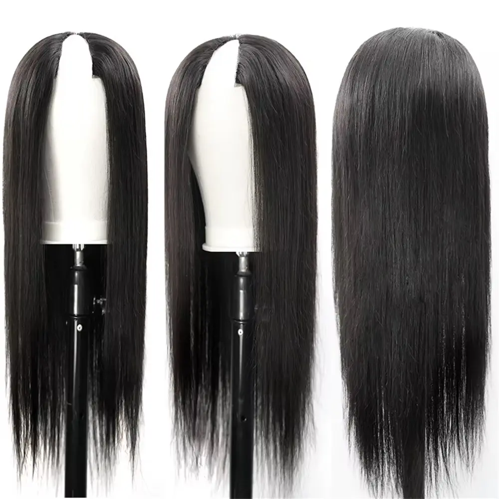 28 32inch V Part Human Hair Wigs Bone Straight Human Hair Wig No Leave Out Brazilian For Black Women 180 200 density