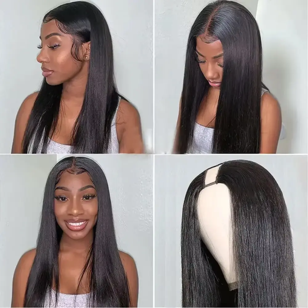 28 32inch V Part Human Hair Wigs Bone Straight Human Hair Wig No Leave Out Brazilian For Black Women 180 200 density