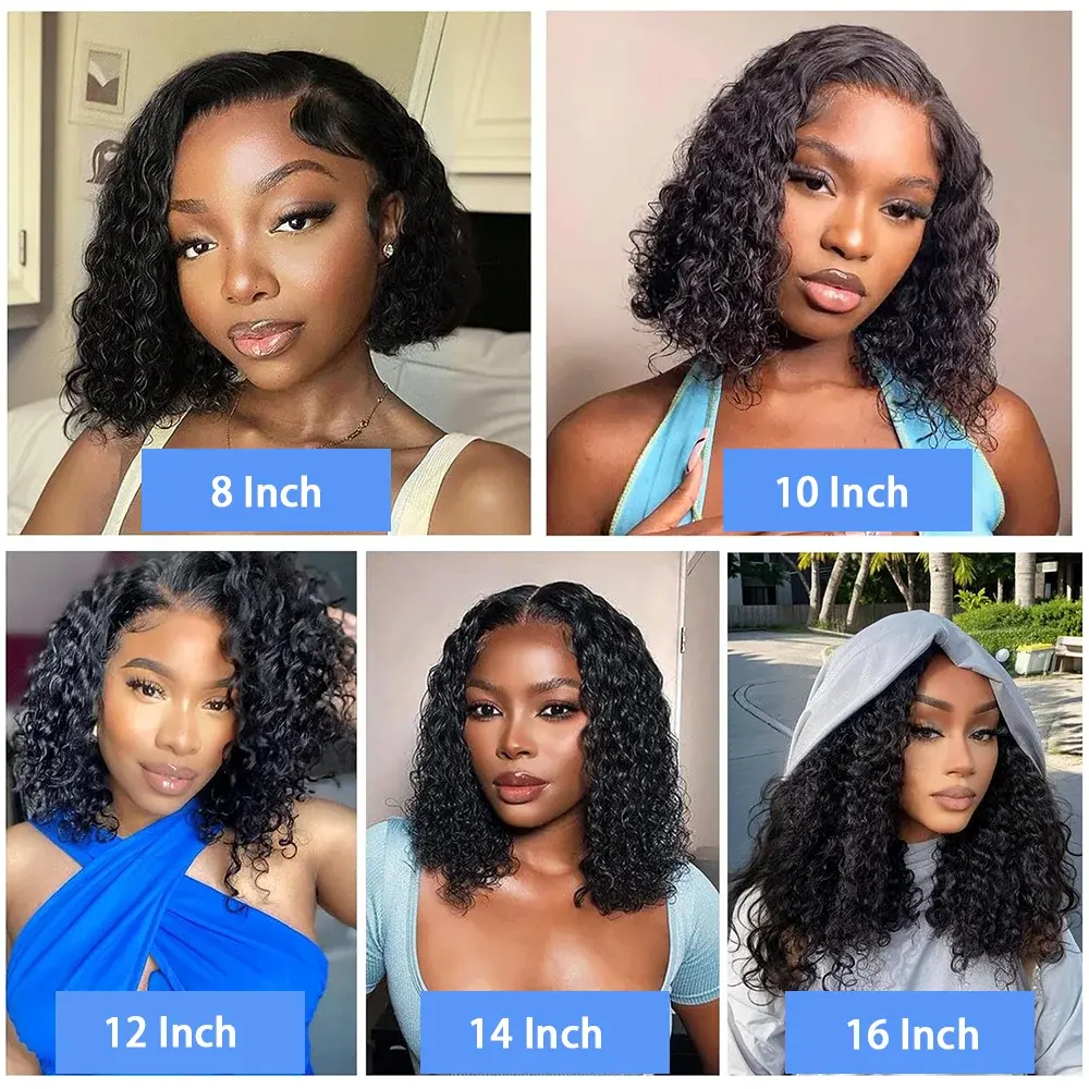 230% Wear and Go 5x5 Glueless Wig Human Hair 13X4 Deep Wave Curly Bob Wig Lace Front Wig For Women 4x4 Lace Closure Wig