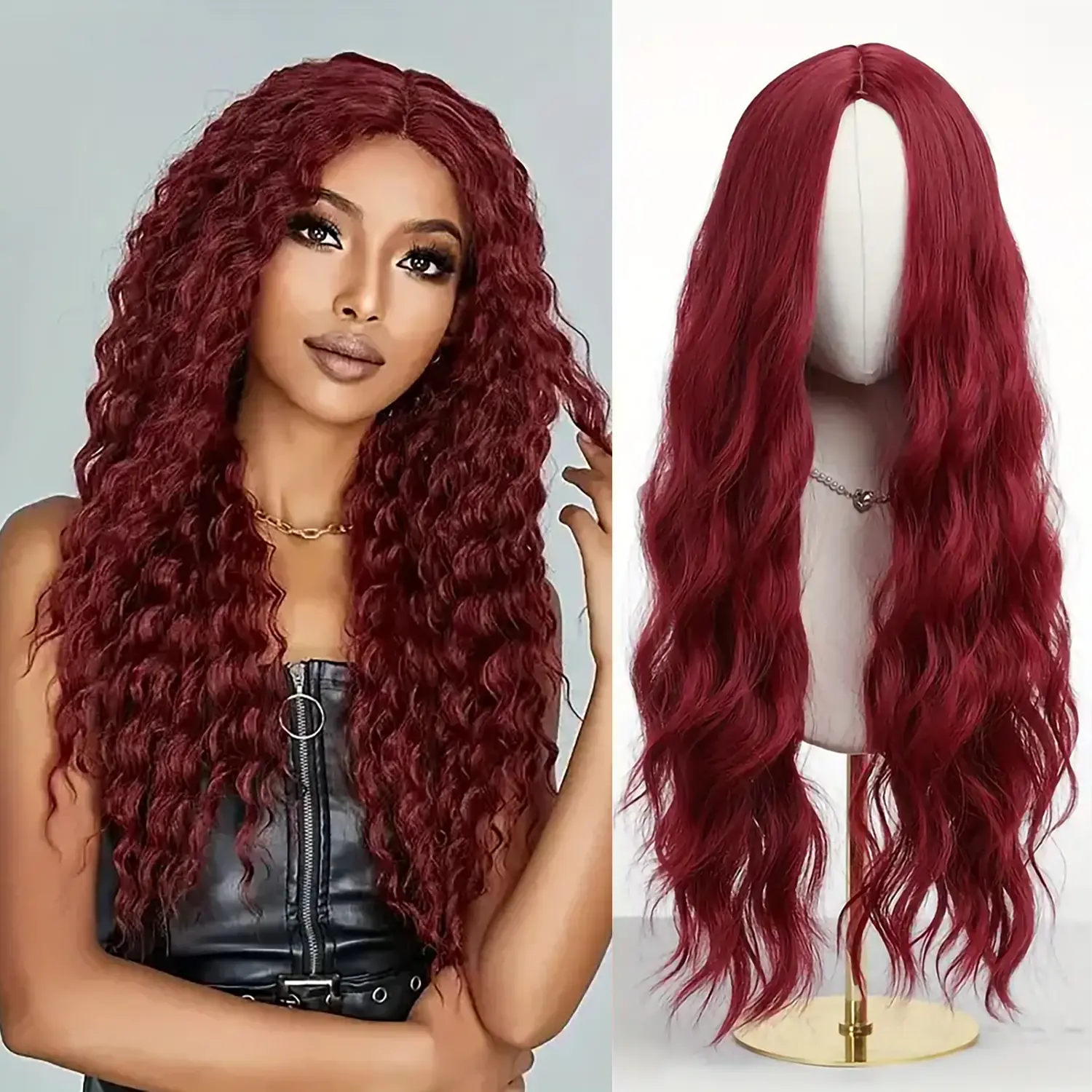 Deep Wave Synthetic  Wig for Black Women Wear Deep Curly Soft Wig Natural Black Color Replacement Wigs for Daily Party Use 30 "