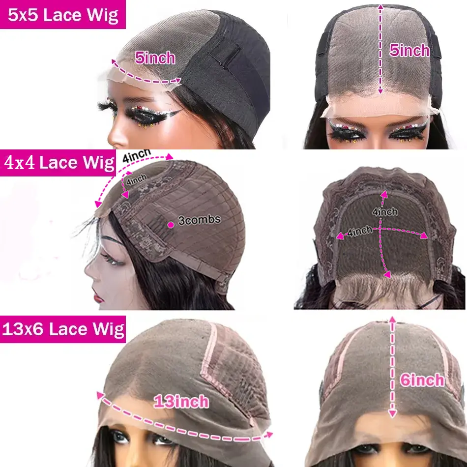 230% Wear and Go 5x5 Glueless Wig Human Hair 13X4 Deep Wave Curly Bob Wig Lace Front Wig For Women 4x4 Lace Closure Wig