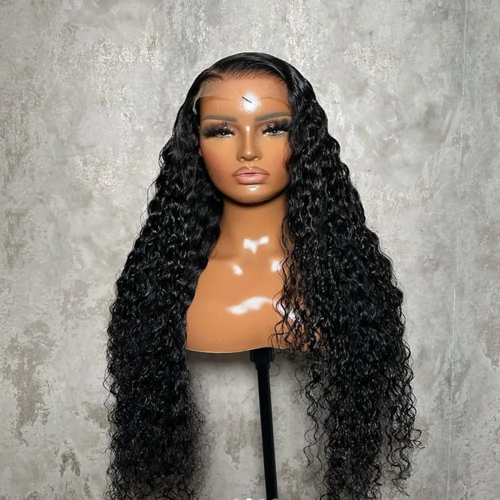 26inch Black Kinky Curly Wig Long 180 Density Hair Soft Preplucked For Women Natural Hairline Wig With Afro Baby Hair