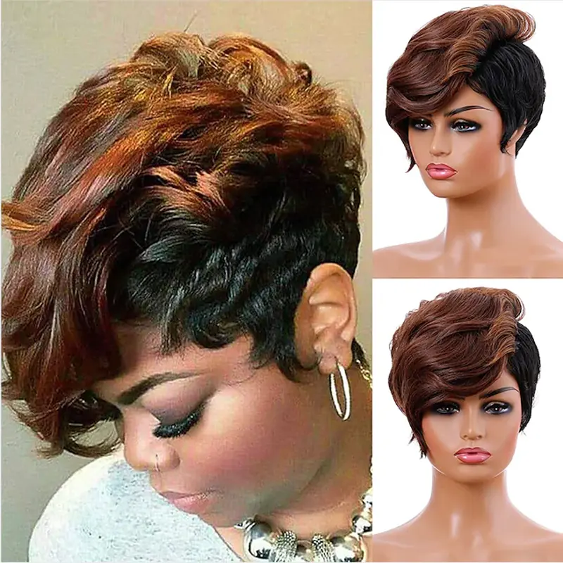 HAIRJOY Synthetic Hair Short Straight Wig for African American Women