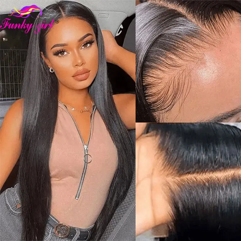 Glueless Straight Transparencia Lace Glueless Wig Human Hair Wigs Brazilian 13x4 Lace Frontal Remy Hiar Wig For Women Cheap Wigs