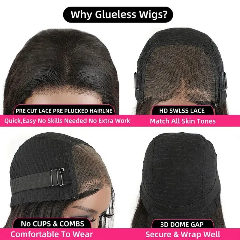 Glueless Straight Transparencia Lace Glueless Wig Human Hair Wigs Brazilian 13x4 Lace Frontal Remy Hiar Wig For Women Cheap Wigs