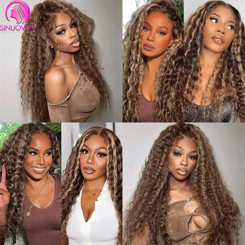 Highlight 12A Virgin Hair Burmese Curly Bundles 100% Unprocessed Human Hair Pixie Curly Bundle P4/27 Human Hair Weave Extensions