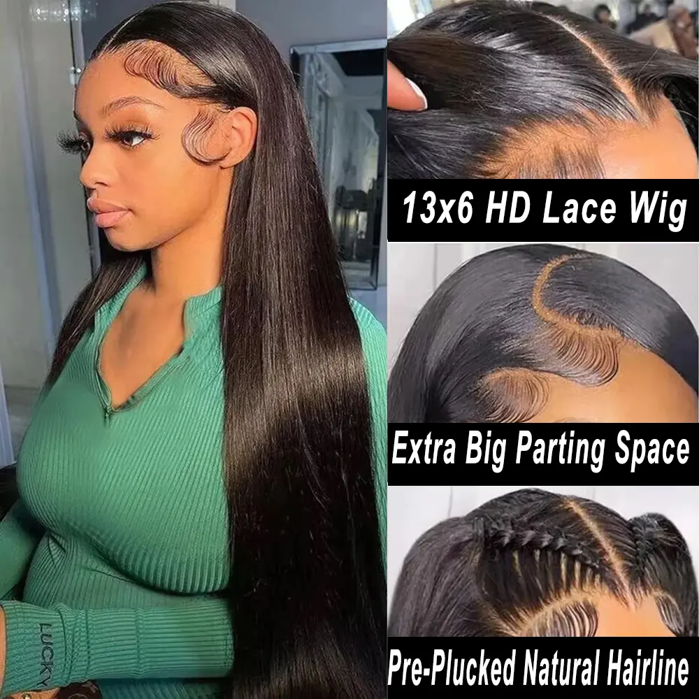 13x6 HD Lace Front Human Hair Wigs Straight 13X4 Lace Front Human Hair Wig 32 Inch Lace Front Wig Human Hair Natural Color