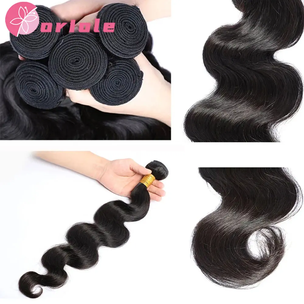Brazilian Body Wave Human Hair Bundles Natural Hair Weave 1/3/4 Bundles Deal 8-32Inch 100% Human Hair Wigs Remy Hair Extensions