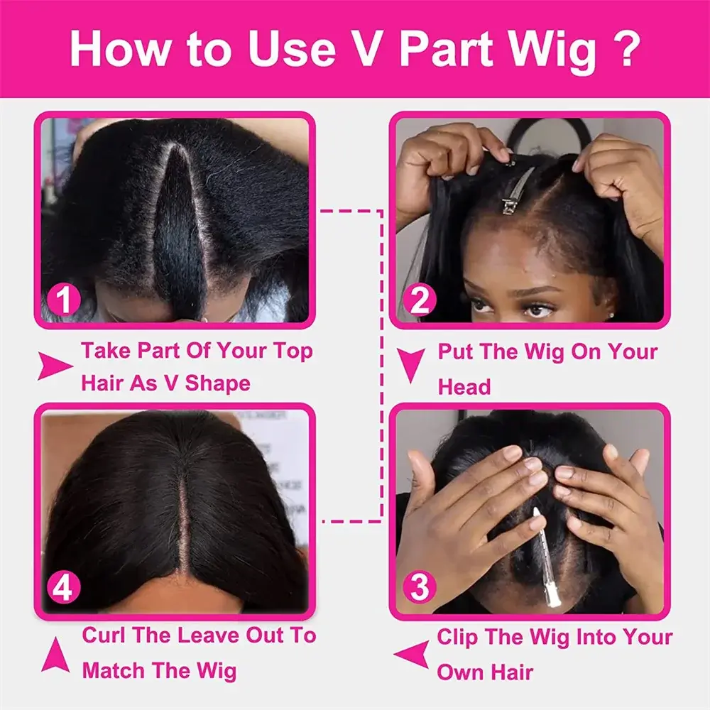 Body Wave V Part Wig Human Hair Pre Plucked Ready To Wear Machine Made 180% Density Natural Color Remy Human Hair Wigs For Women