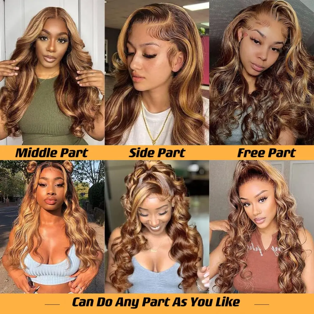 30 38 Inch 4/27 Highlight Wig Human Hair Colored Body Wave 13x6 Hd Lace Frontal Wig Honey Blond Lace Front Wigs Human Hair 5x5