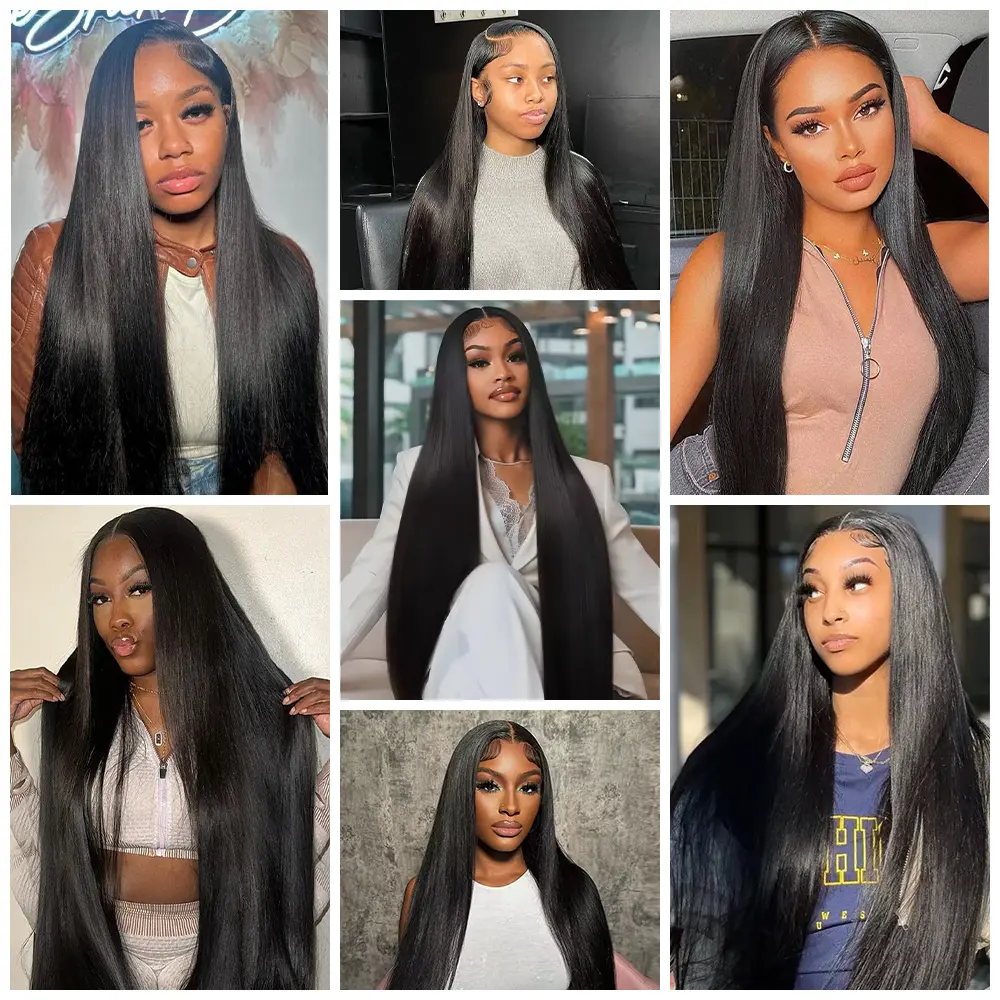 Long Straight V Part Human Hair Wigs 200% Density Straight Wig For Women V part Human Hair Head Clip In Halr Wigs 16-32Inches