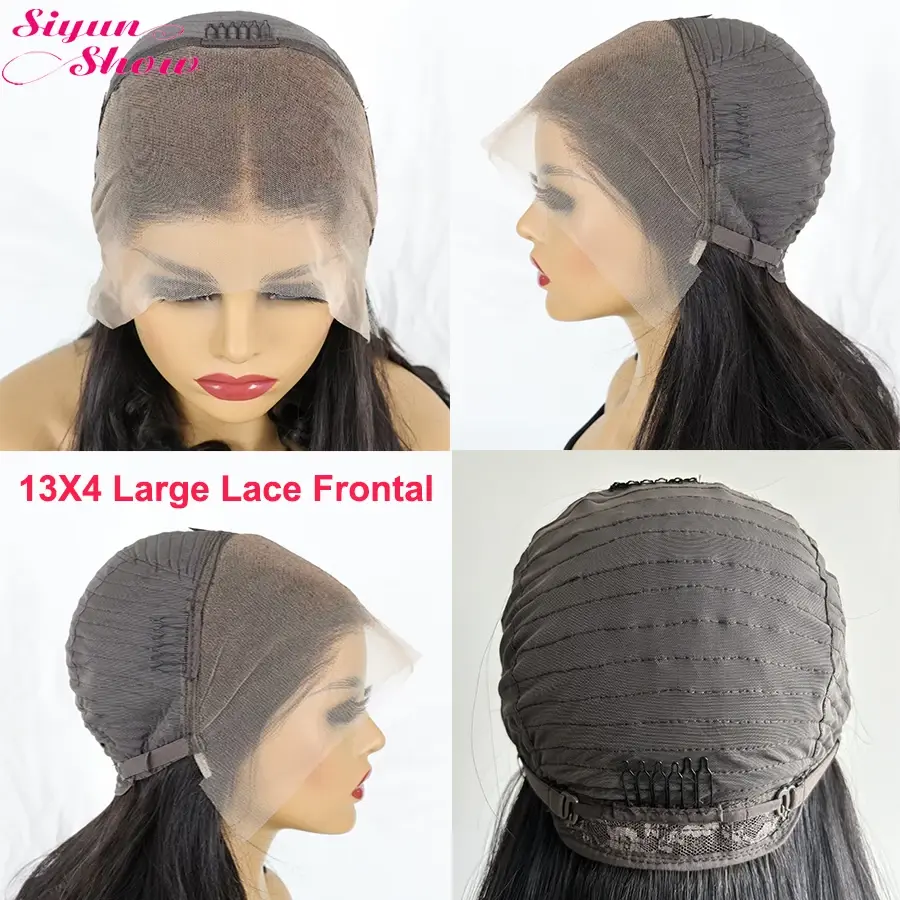 Raw Vietnamese Bone Straight Wigs Double Drawn Short Bob Human Hair Wig Pre Plucked HD Transparent Lace Frontal Wig Ombre Brown