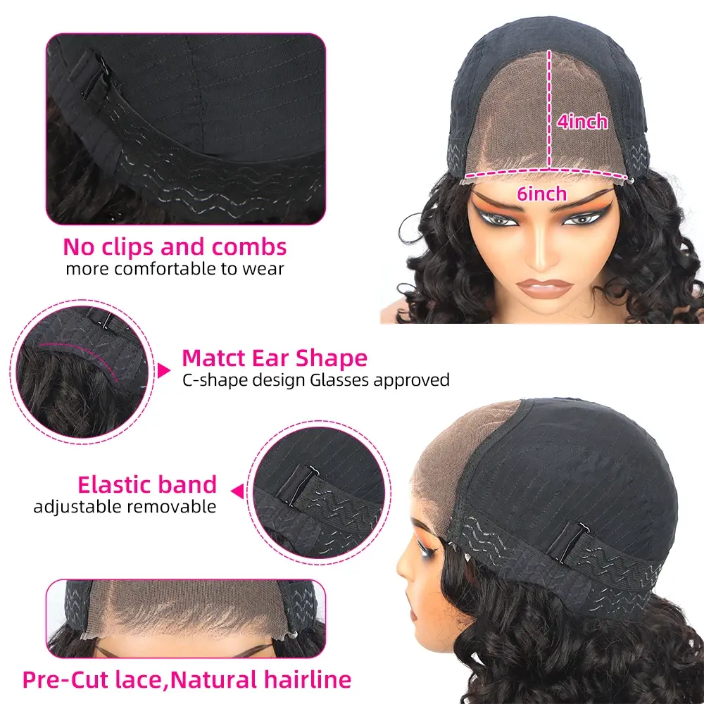 Body Wave Short Bob Transparent Lace Frontal Wigs for Women PrePlucked Natural Color Remy 4x6 Glueless Bob Wigs On Sale