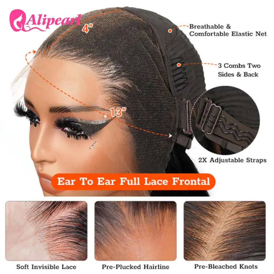AliPearl Hair Real HD Lace Front Human Hair Wigs Pre Plucked Water Wave 5x5 HD Transparent Lace Wigs Peruvian Hair For Woman