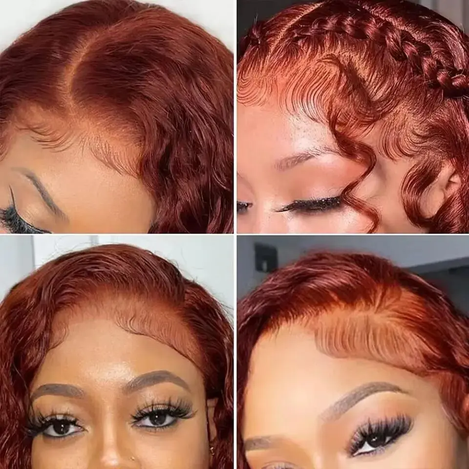 Reddish Brown Body Wave 13x6 HD Lace Front Wigs Human Hair Red Brown Brazilian 30 40 Inch 13x4 Lace Frontal 4x4 Lace Closure Wig