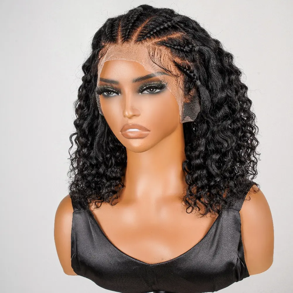 West Kiss 100% Human Hair Deep Wave 180% Density Glueless 13*4 Lace Front Wig Pre-Plucked Pre-Cut Invisible Lace Deep Wave Wig