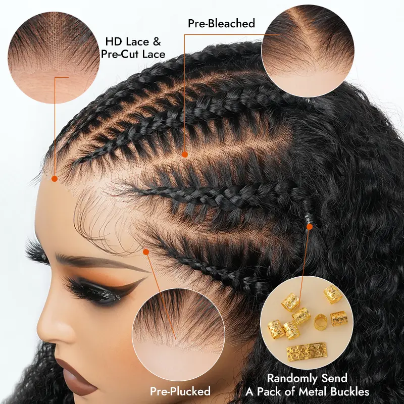 West Kiss 100% Human Hair Deep Wave 180% Density Glueless 13*4 Lace Front Wig Pre-Plucked Pre-Cut Invisible Lace Deep Wave Wig