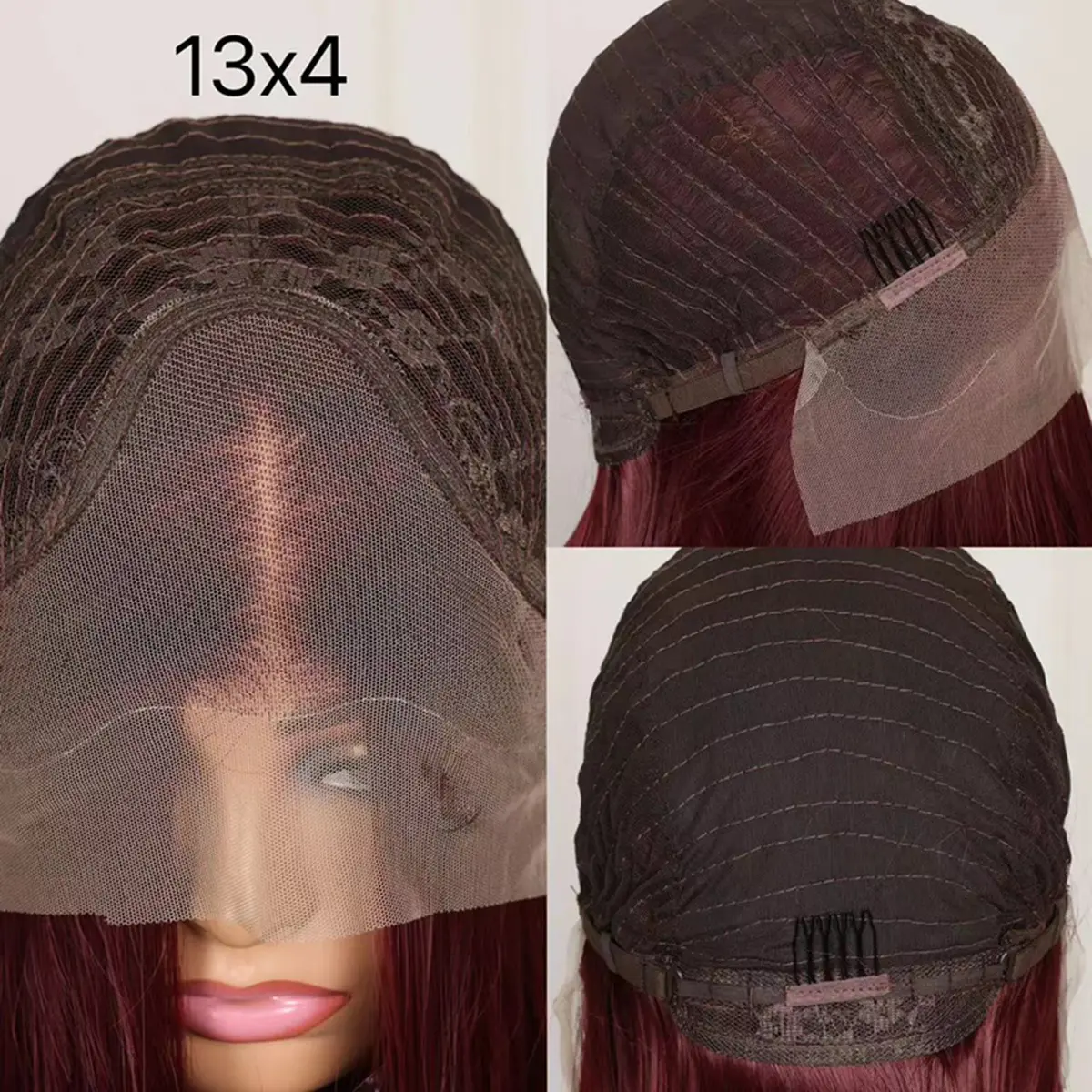 99J Red Burgundy Color Short Bob Cut Kinky Curly Synthetic 13X4 Lace Front Synthetic Wig For Women Preplucked With Baby Hair