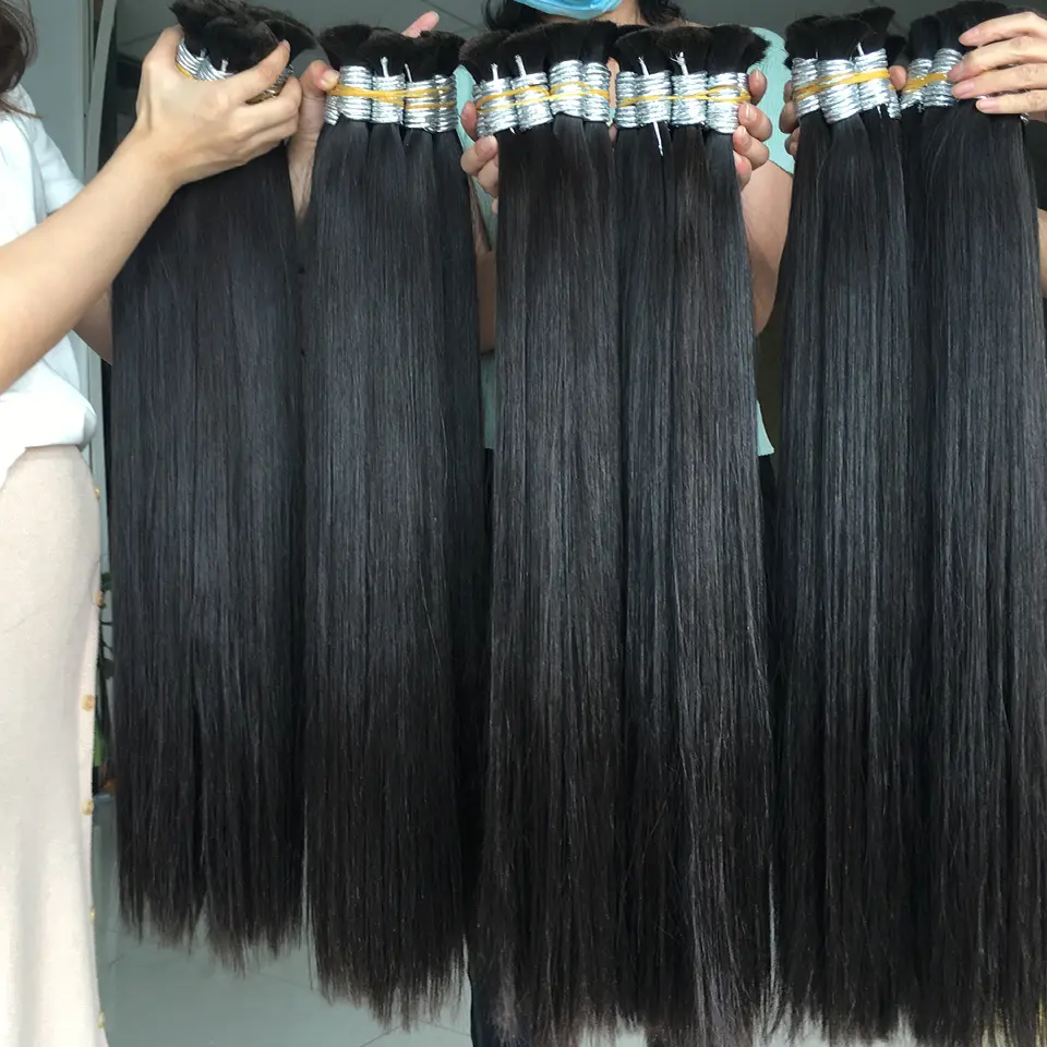 Maxhair Pure Straight 100% Unprocessed Human Hair Bulk No Weft Virgin Bulk Hair 18-30inch Blonde 613 Hair Extension For Braiding