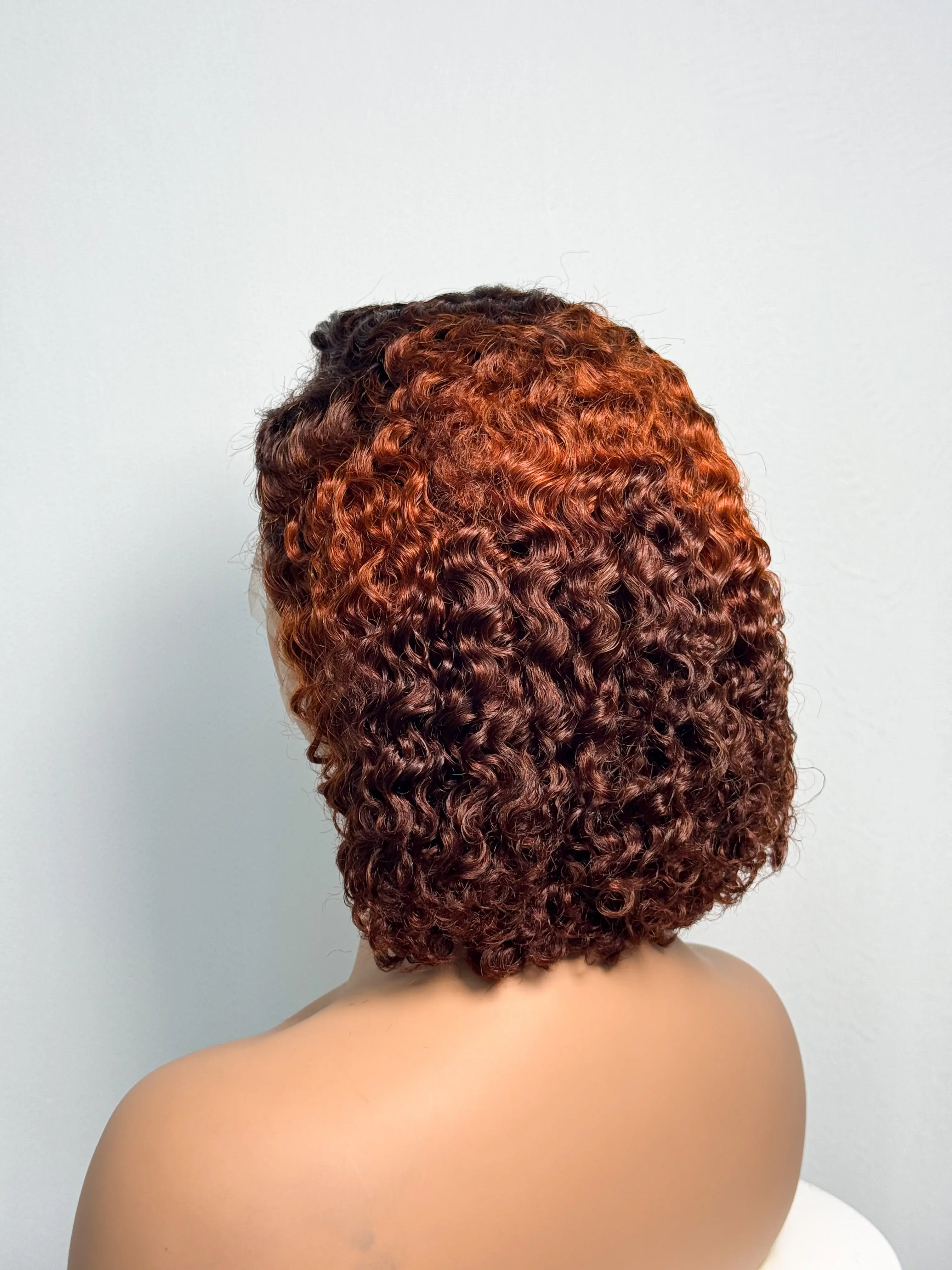 250% Density Double Drawn 12A 10 Inches Bob Pixie Cut Water Wave Curly Human Hair Wig 13x4 Transparent Lace Front Human Hair Wig