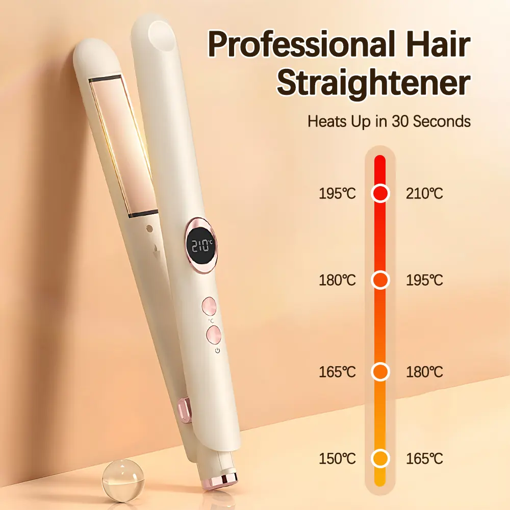 2 In 1 Professional Hair Straightener Hair Curler Flat Iron Fast Heating Electric Hair Style Clippers Curling 12 Gears Hair Comb