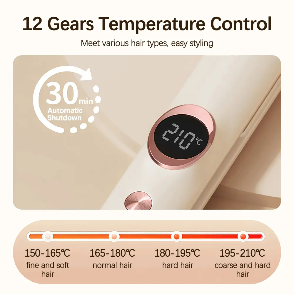 2 In 1 Professional Hair Straightener Hair Curler Flat Iron Fast Heating Electric Hair Style Clippers Curling 12 Gears Hair Comb