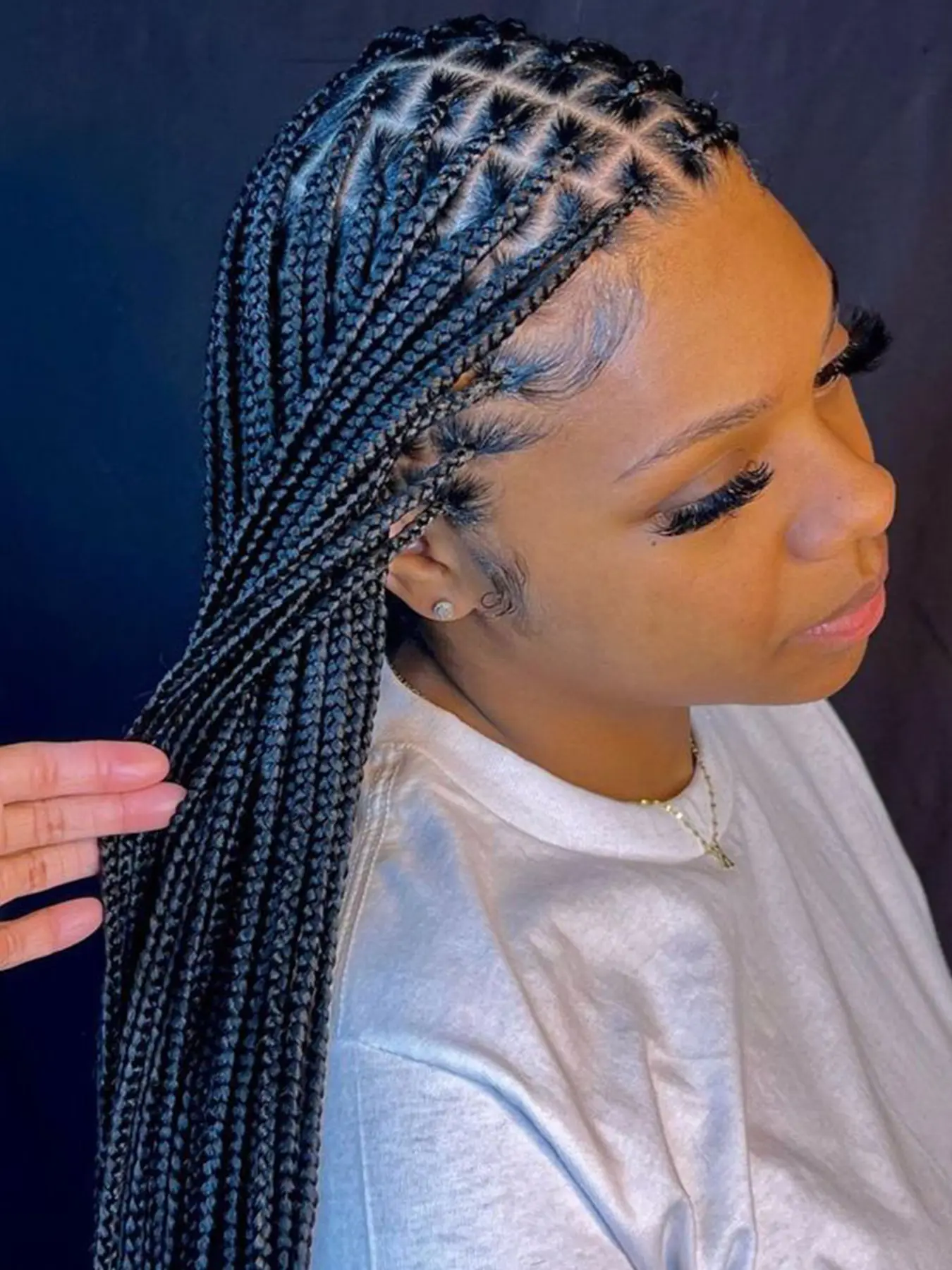 Synthetic Full Lace Wig Box Braided Wigs For Black Women Goddess Cornrow Braids Lace Front Wigs Braiding Wig 36Inch