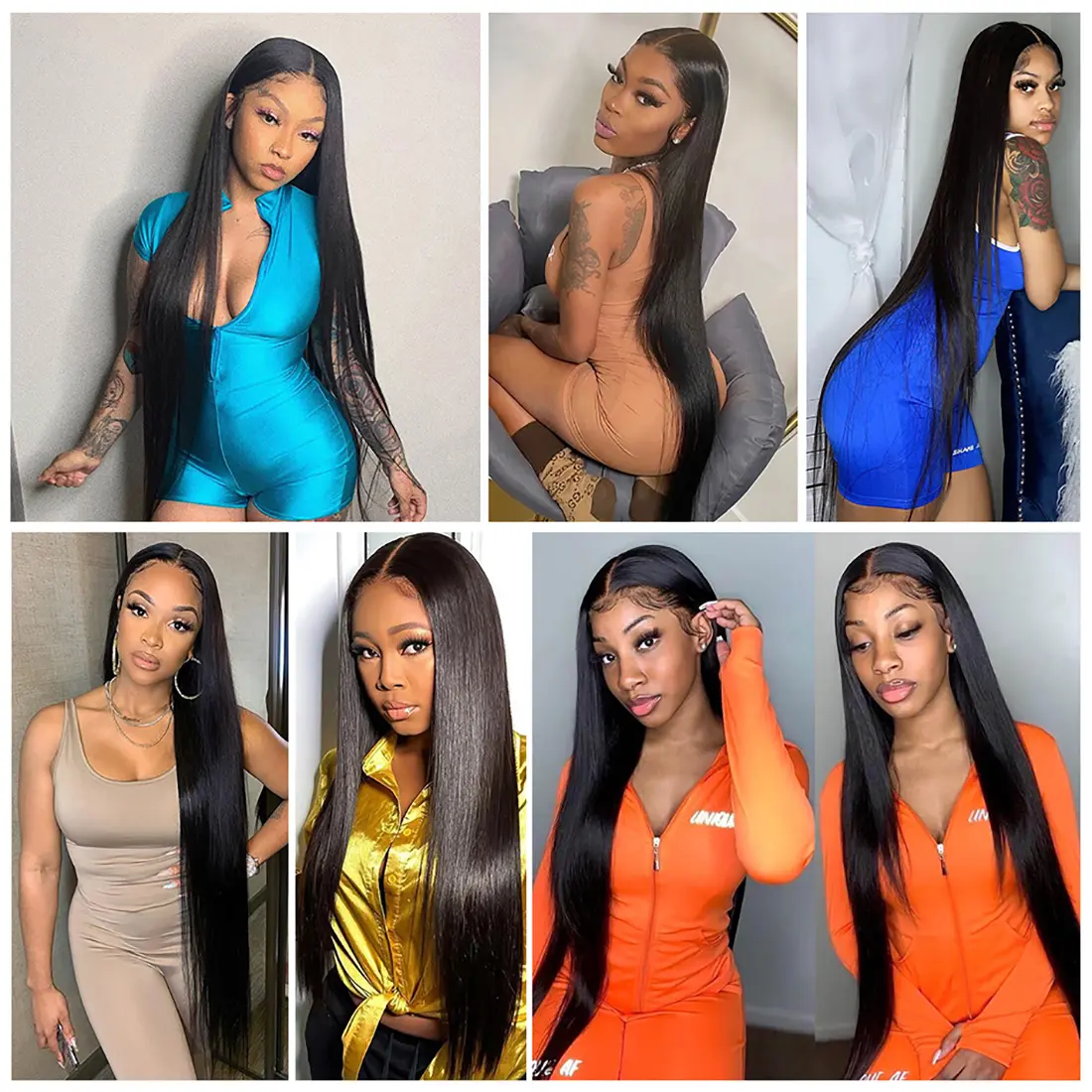 Straight U Part Human Hair Wig 150% Density Brazilian Remy Long Hair For Black Women Middle Part