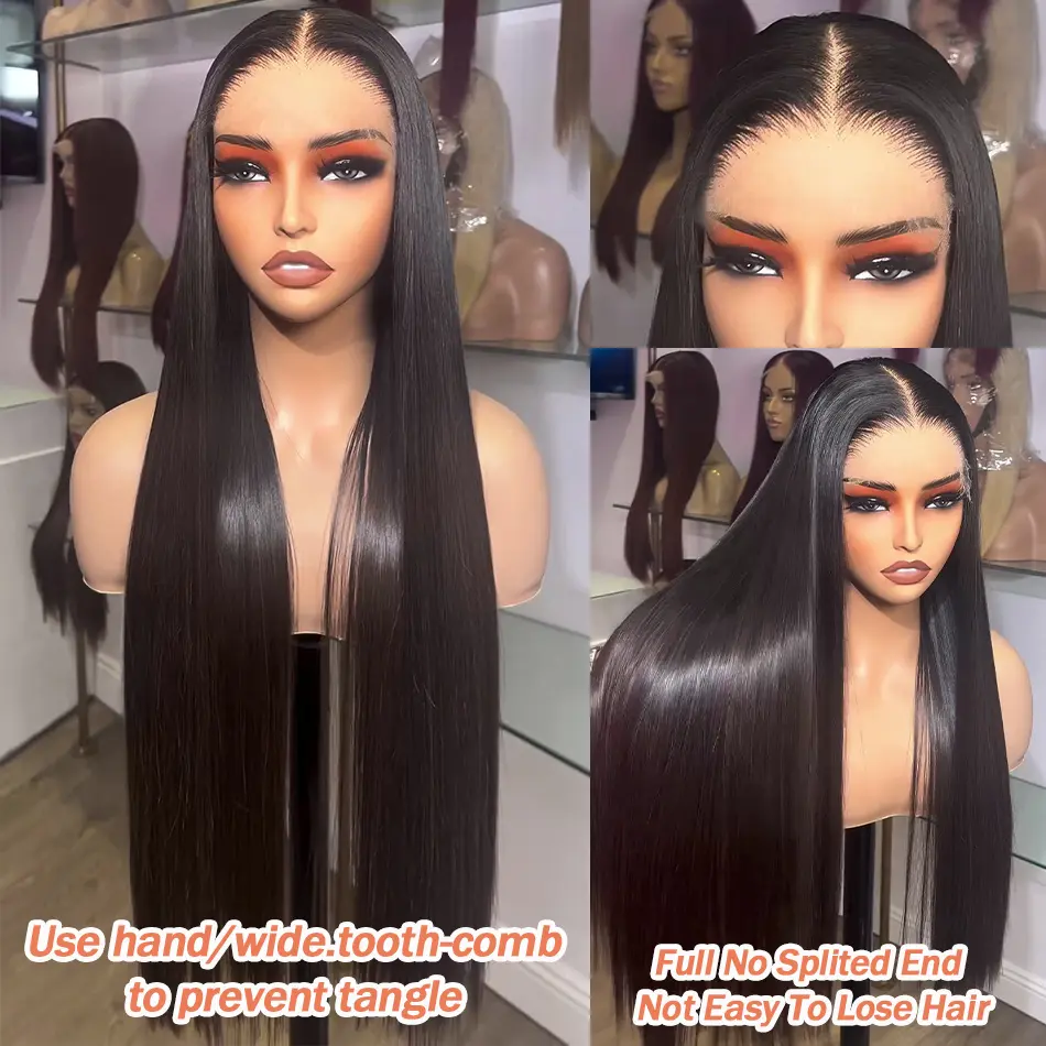 Wigirl HD 5X5 Glueless 200% 30 42 Inches Bone Straight Ready To Wear 6x6 Lace Front Human Hair Wigs Closure Wig Lace Frontal Wig