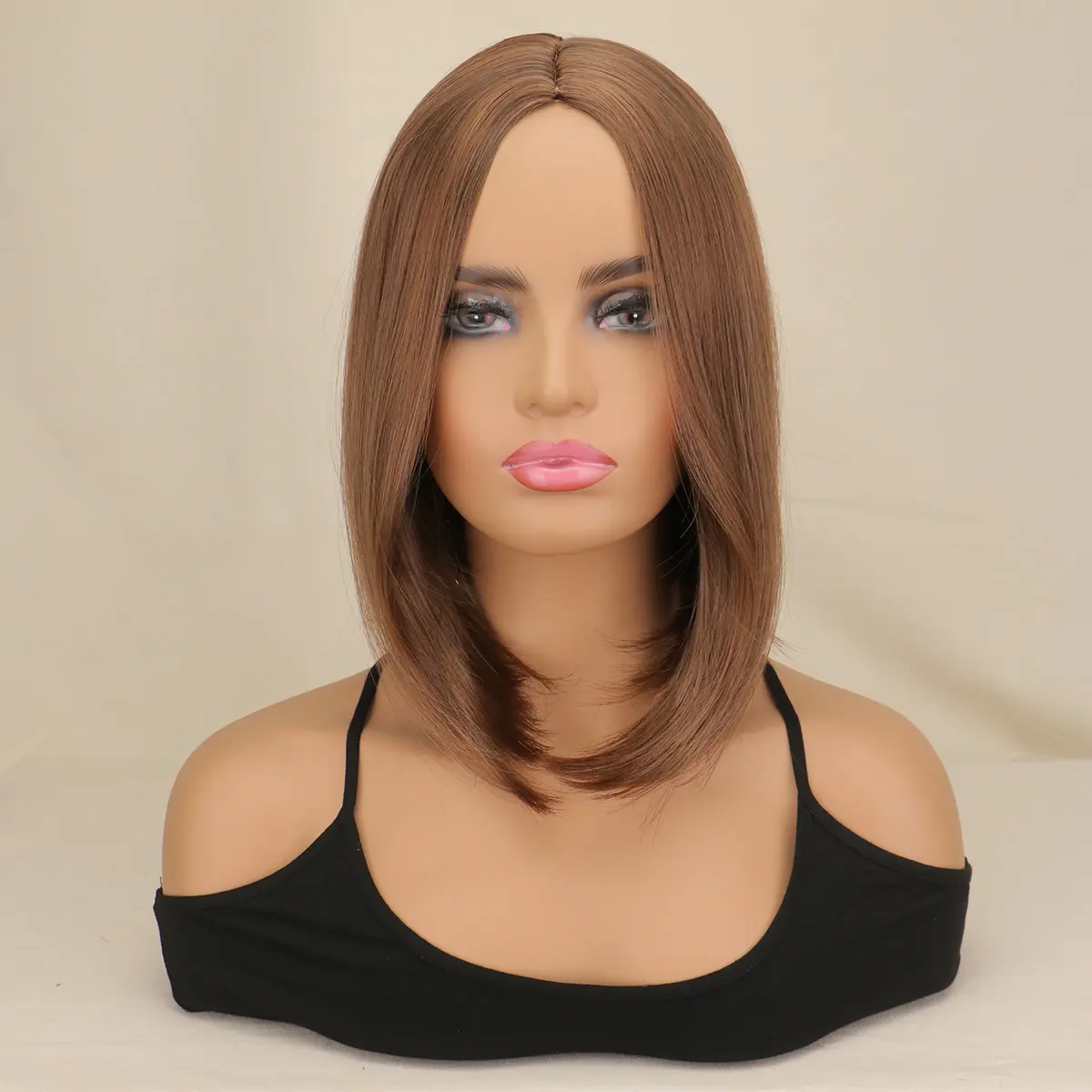 Women Synthetic Short Straight Wig BOBO Natural Black Brown Heat Resistant Hair Wig for Women Daily Bob Wigs