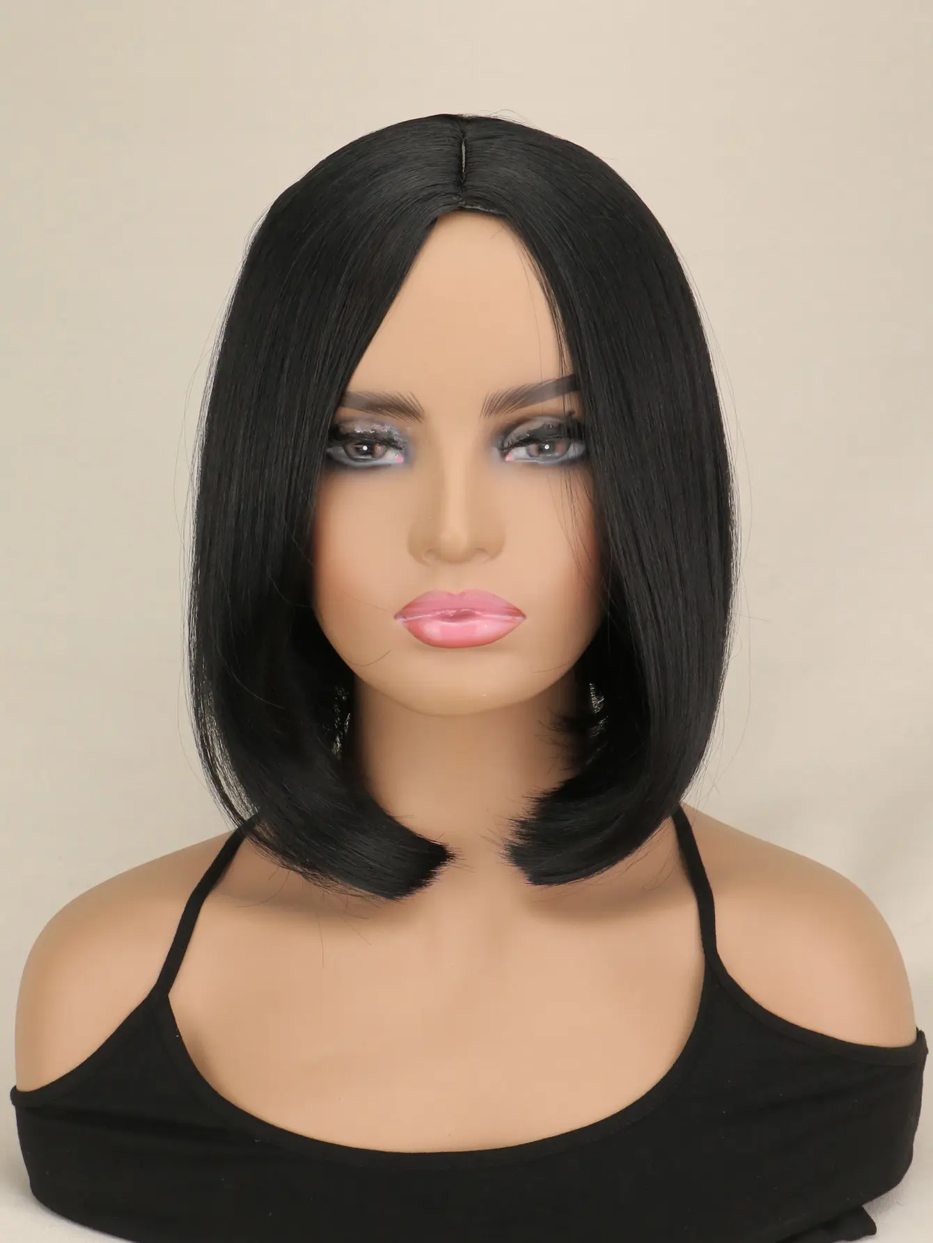Women Synthetic Short Straight Wig BOBO Natural Black Brown Heat Resistant Hair Wig for Women Daily Bob Wigs