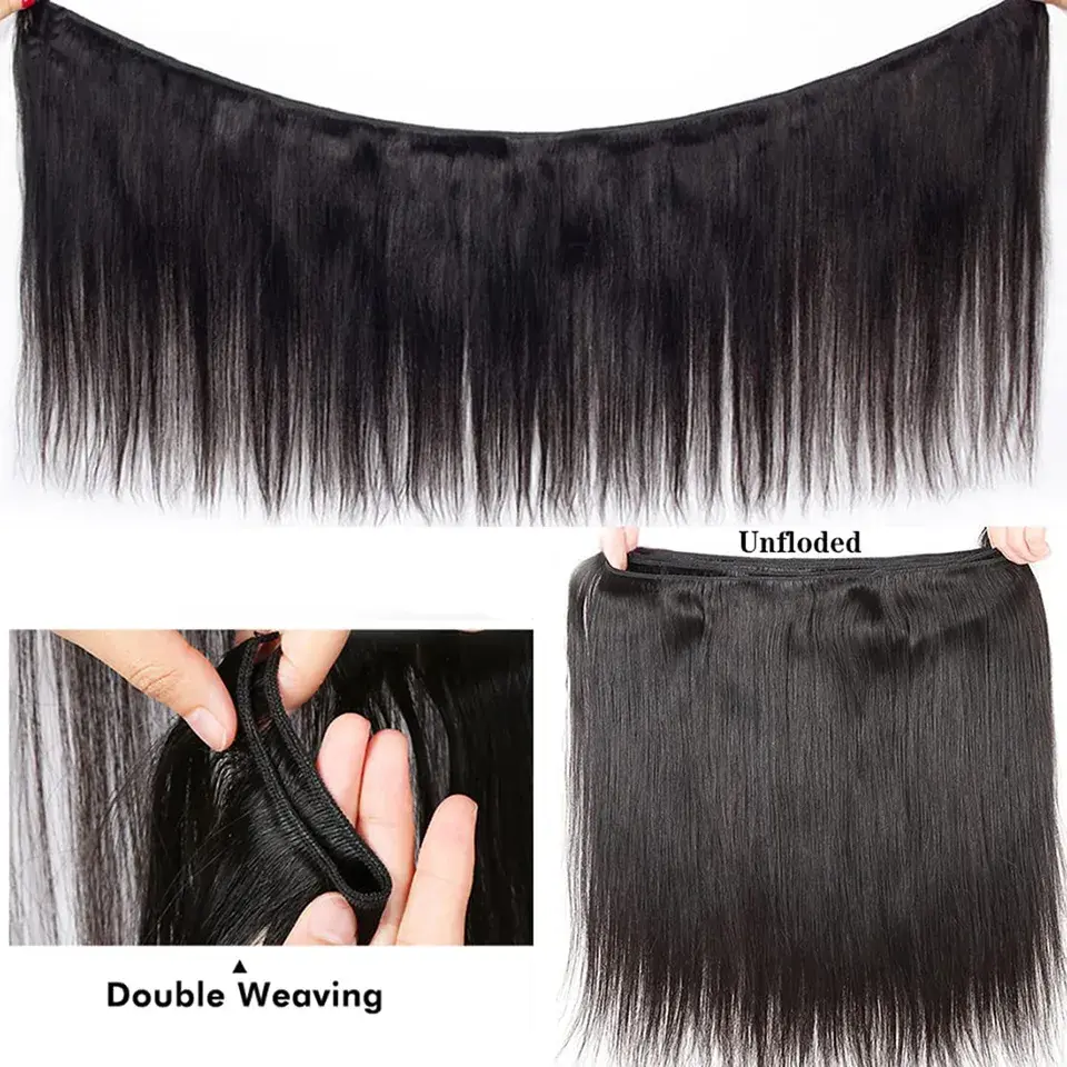 Peruvian Bone Straight Human Hair Bundles Deal Unprocessed Virgin Hair Extensions Long Thick Cheap Brazilian Hair Weave Natural