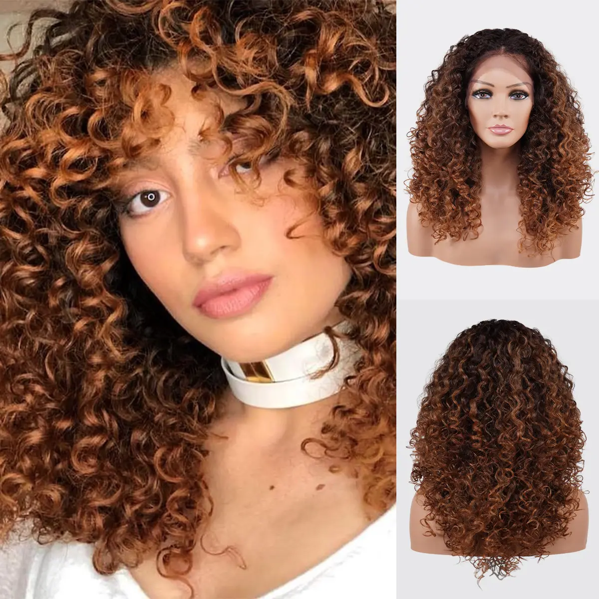Studio Cut By Pros Deep Part Soft Swiss Lace Wig DPL009 Medium Curly Bob 20"