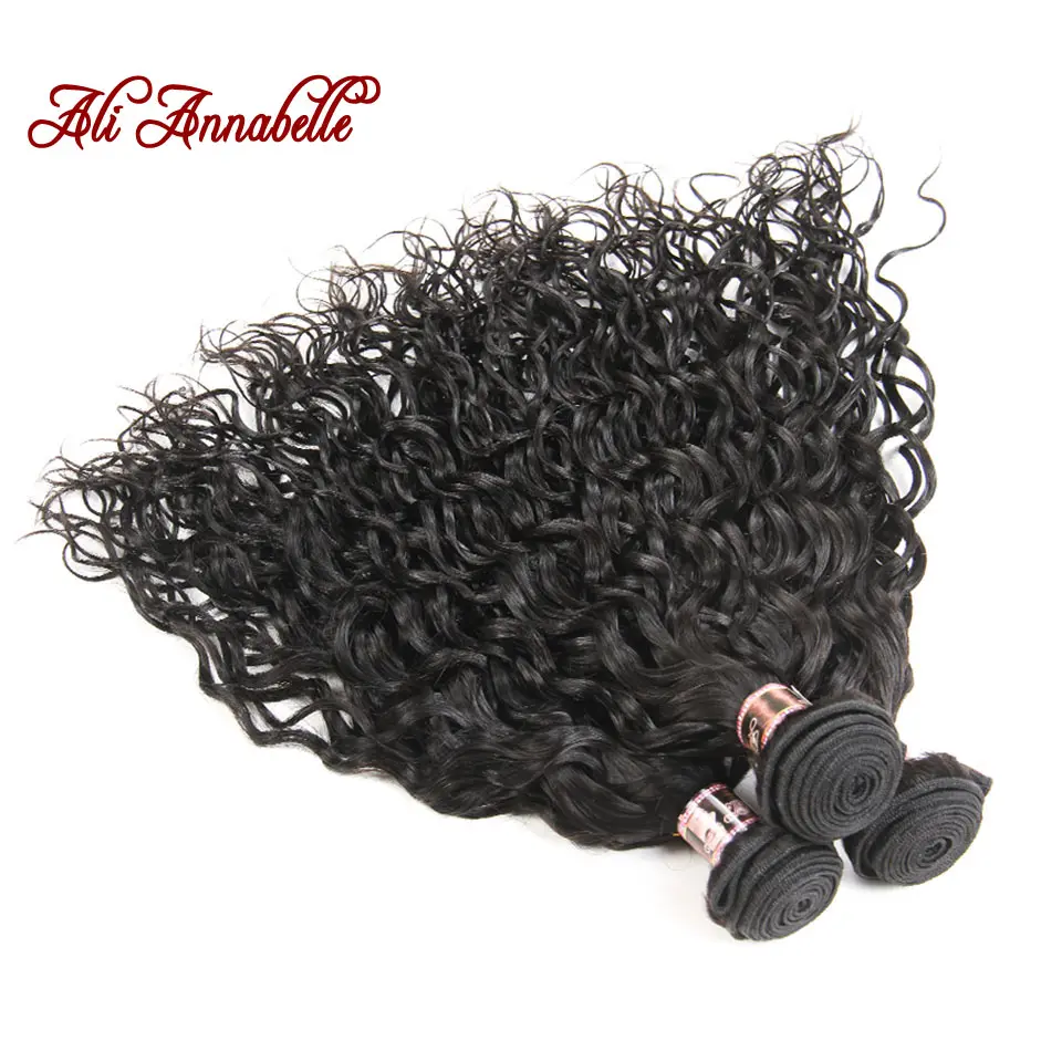 Malaysian Hair Weave 1 3 4 Bundles Deal Water Wave Human Hair Bundles Wet And Wavy Bundle Curly Hair Extensions Ali Annabelle