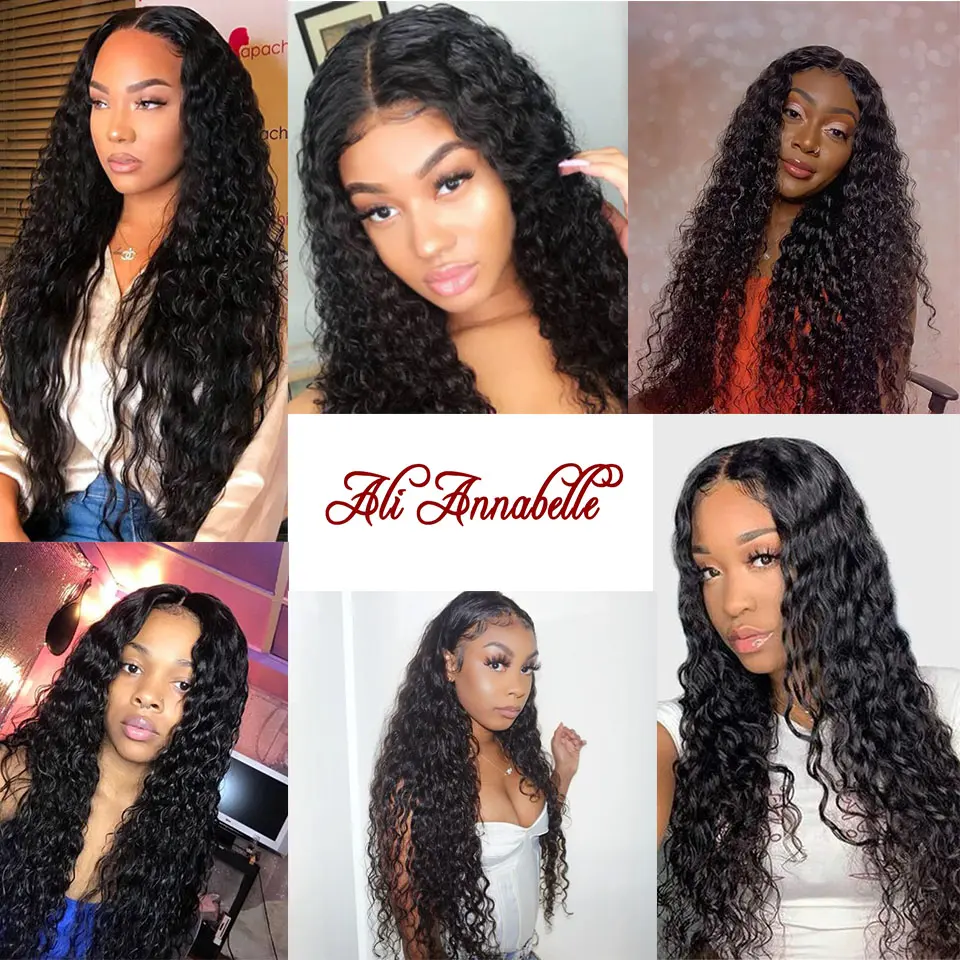 Malaysian Hair Weave 1 3 4 Bundles Deal Water Wave Human Hair Bundles Wet And Wavy Bundle Curly Hair Extensions Ali Annabelle
