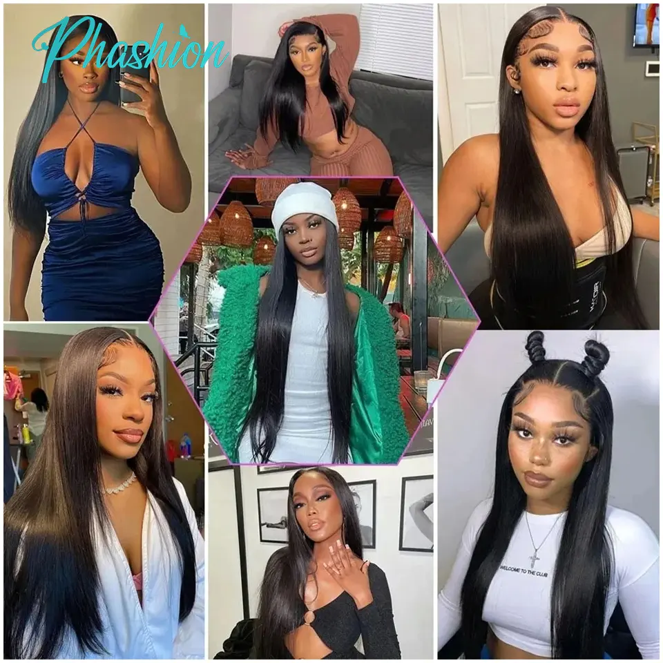 Phashion HD 5x5 6x6 7x7 Lace Closure Straight Pre Plucked Swiss 13x4 13x6 Full Frontal Only Natural Black 100% Remy Human Hair