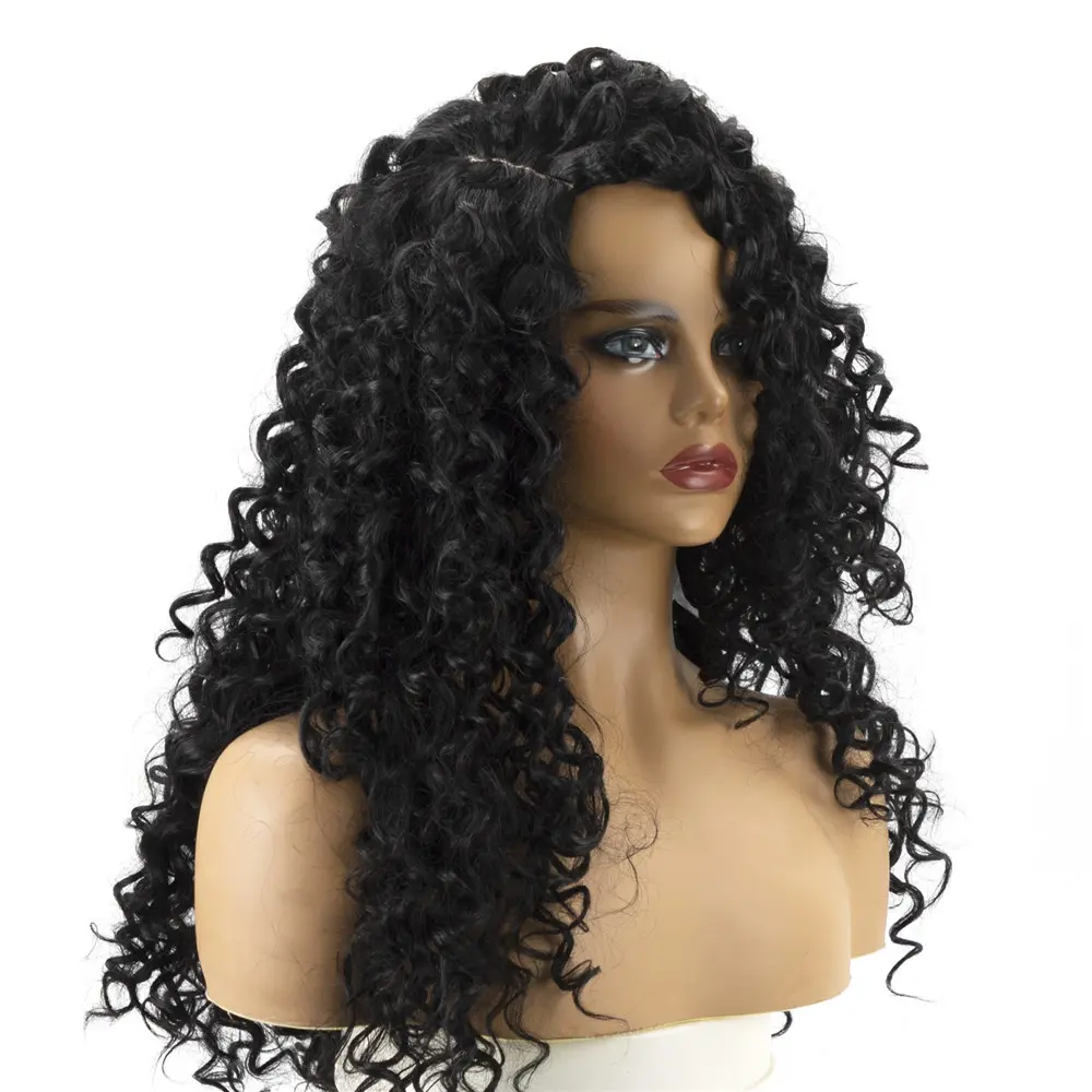 SQRDGQ Synthetic Wigs for Black Women Long Curly Wigs For Women High Temperature Hair Natural Wigs Women Cosplay Wig Female