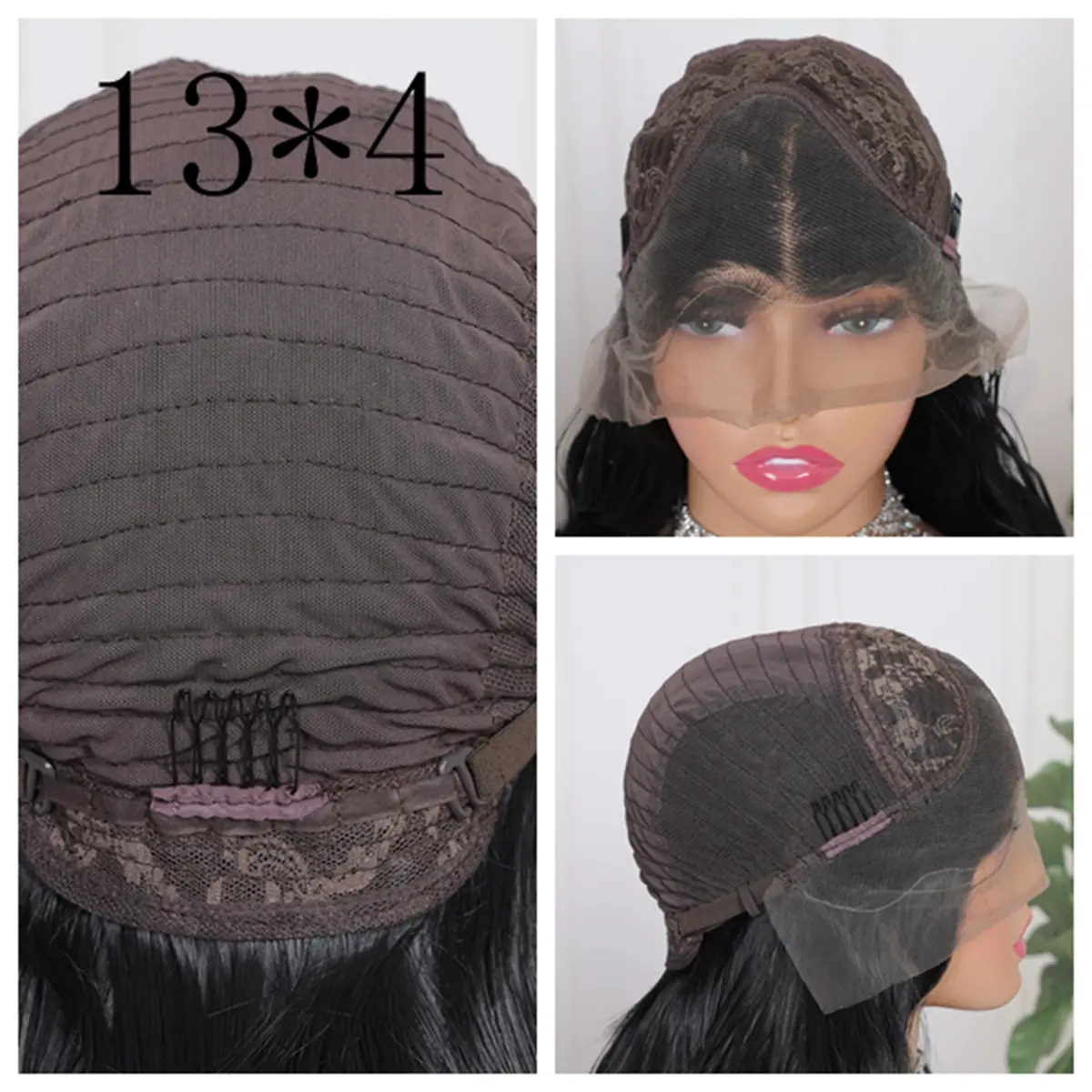 Long Soft Hair Straight Black Color Synthetic 13X4 HD Lace Frontal Wig For Black Women Prepucked With Baby Hair Glueless Wig