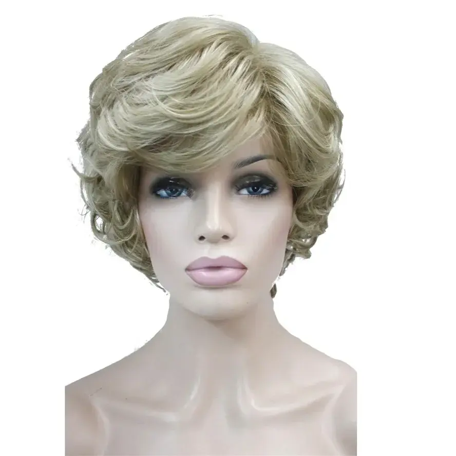 StrongBeauty Women's Wigs Black/Brown Natural Short Curly Hair Synthetic Full Wig 18 Color