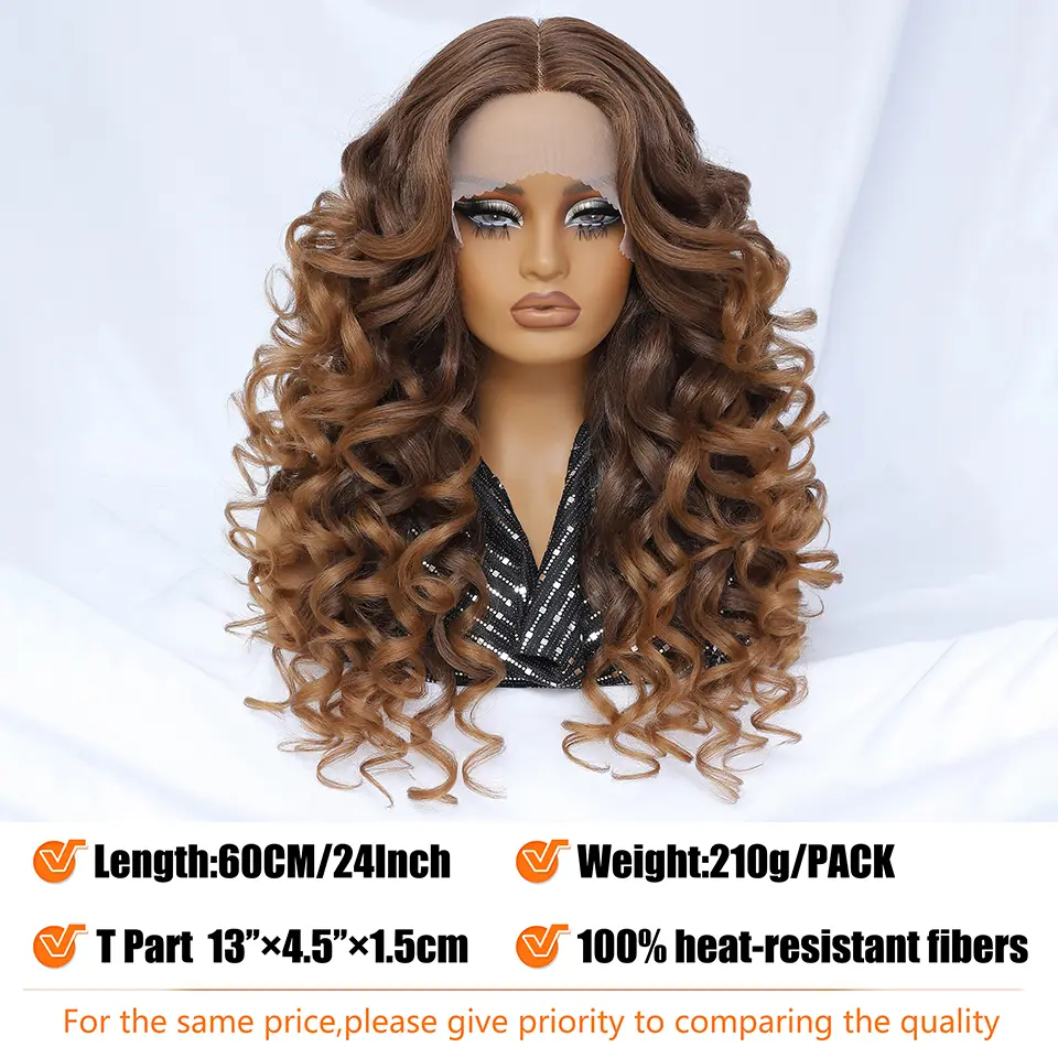 Latisha 24Inch Synthetic Lace Front Wigs For Black Women Curly Afro Lace Wigs Blonde Orange 13X4.5X1 Cosplay Hair Daily Use