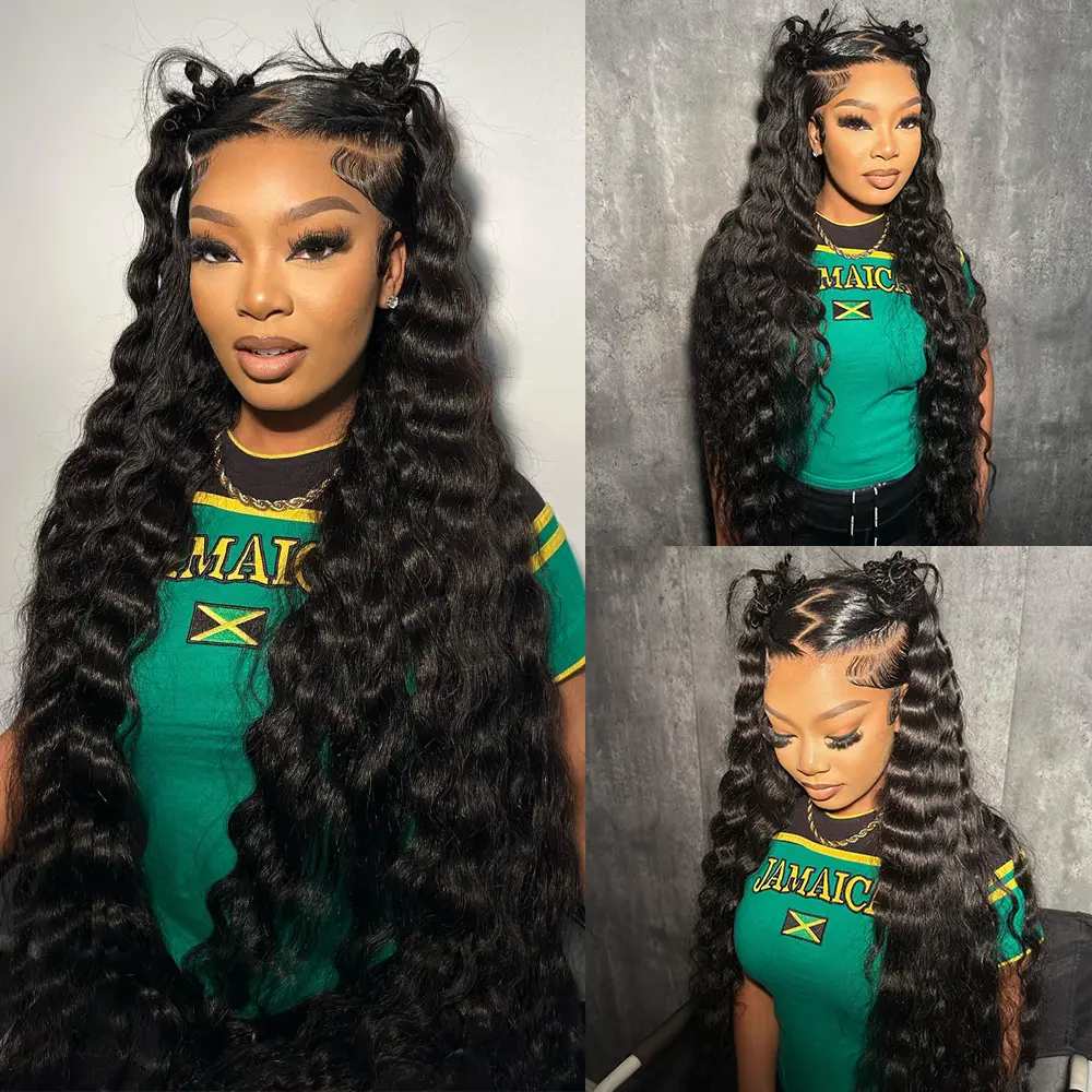 Lace Front Wigs Human Hair Loose Deep Wave Lace Front Wig 13x4 Lace Frontal Loose Wave Wig Human Hair Pre Plucked Wet and Wavy
