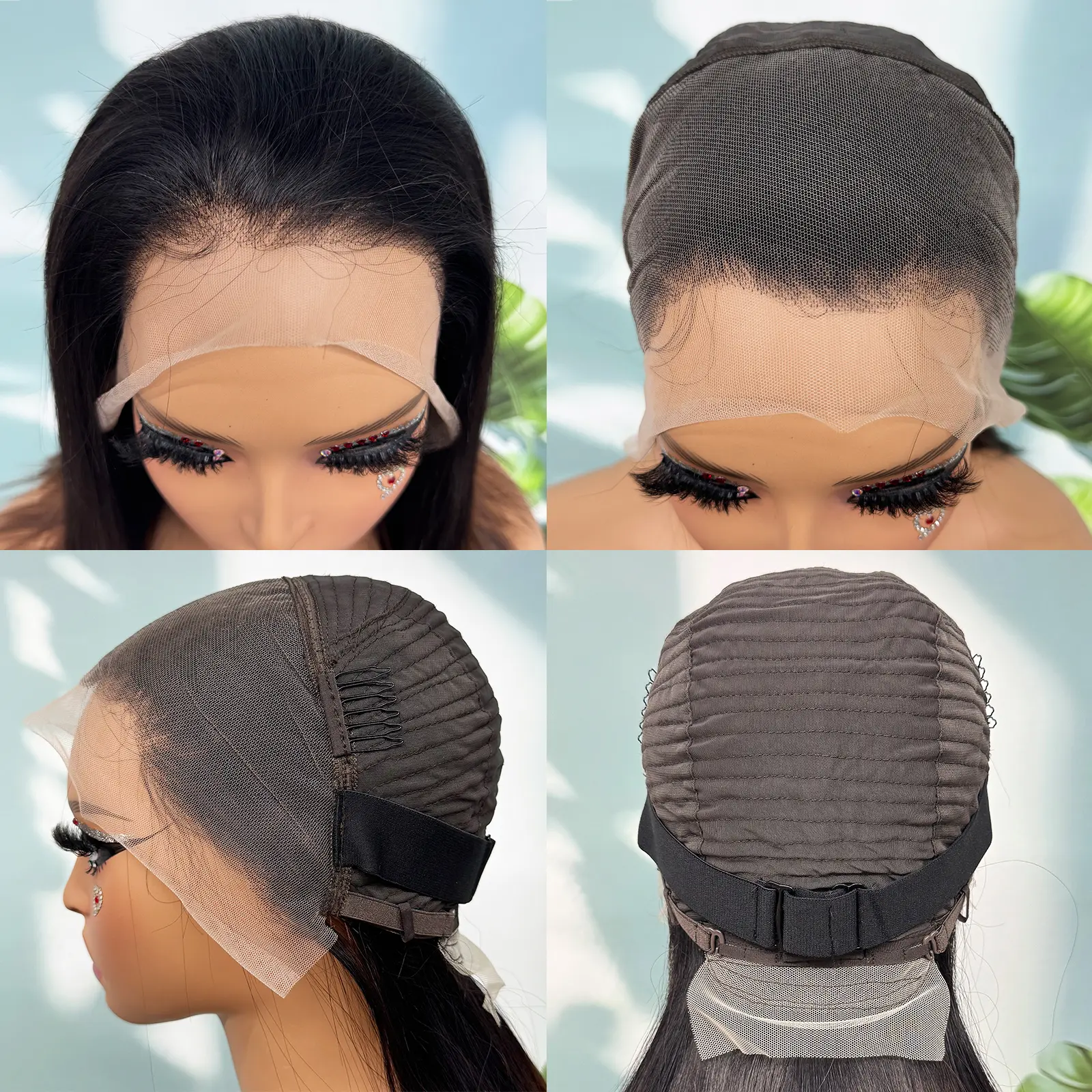 300% Density 240Gram Double Drawn Bone Straight Human Hair Wigs 13x4 Lace Frontal Vietnamese Virgin Hair Wigs for Black Women