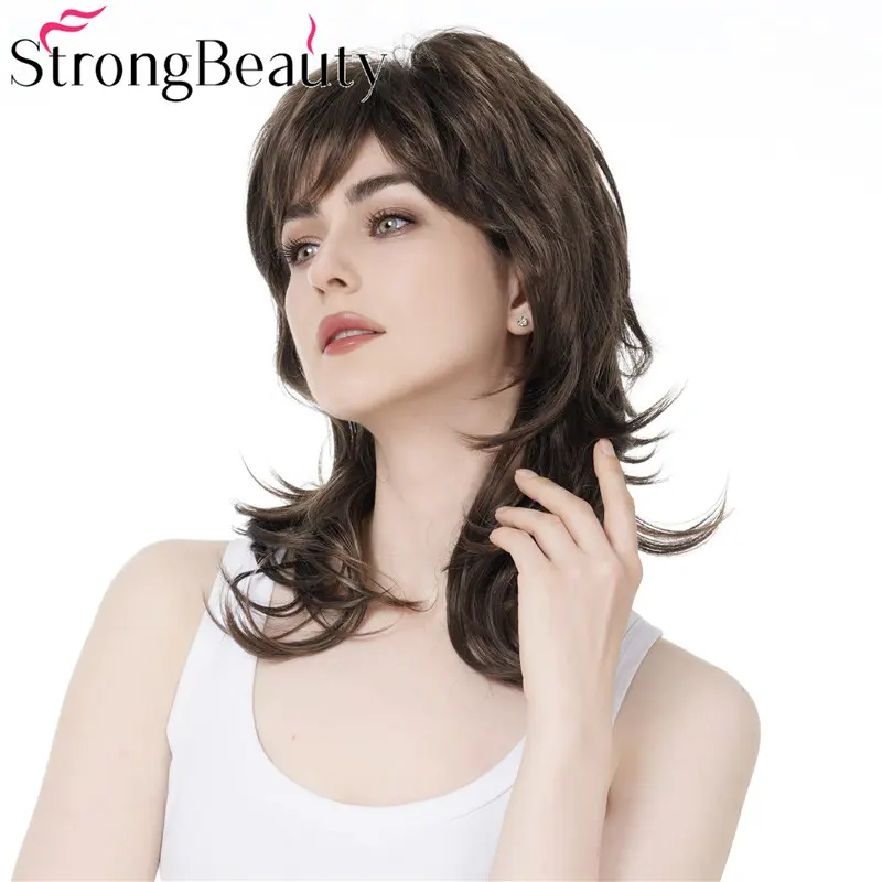 StrongBeauty Natural Synthetic Capless Medium Long Wig Wavy Blonde Wigs For Women 14 Colors