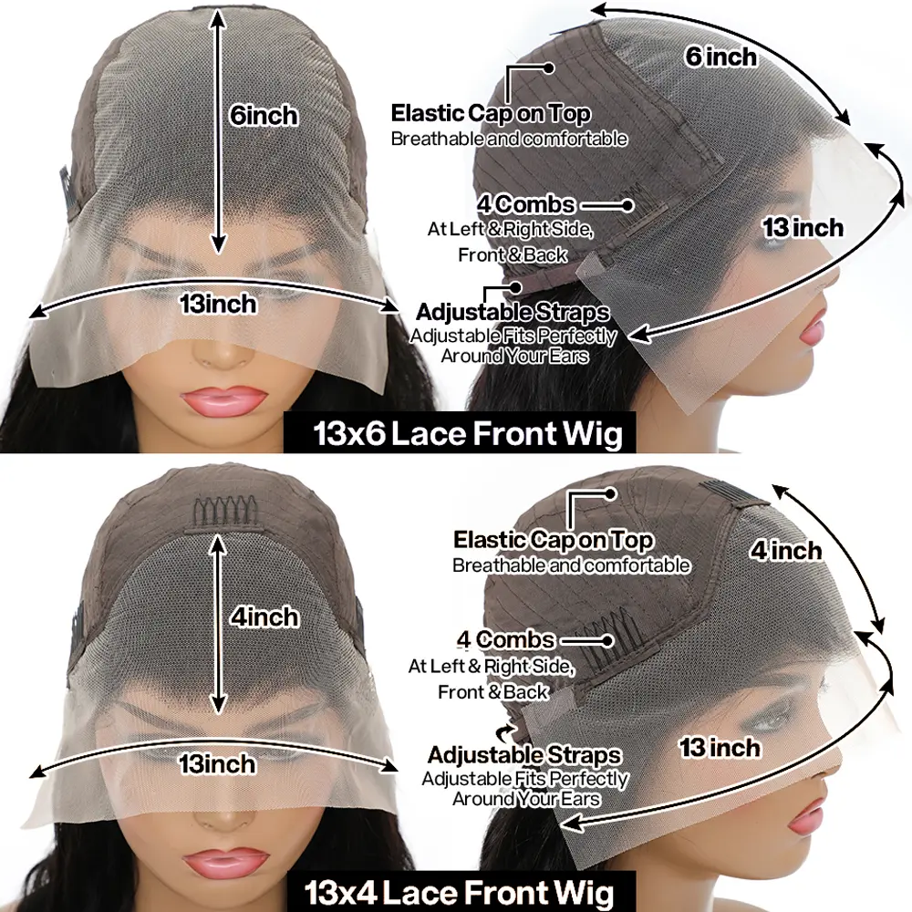 Lace Front Wigs Human Hair Loose Deep Wave Lace Front Wig 13x4 Lace Frontal Loose Wave Wig Human Hair Pre Plucked Wet and Wavy