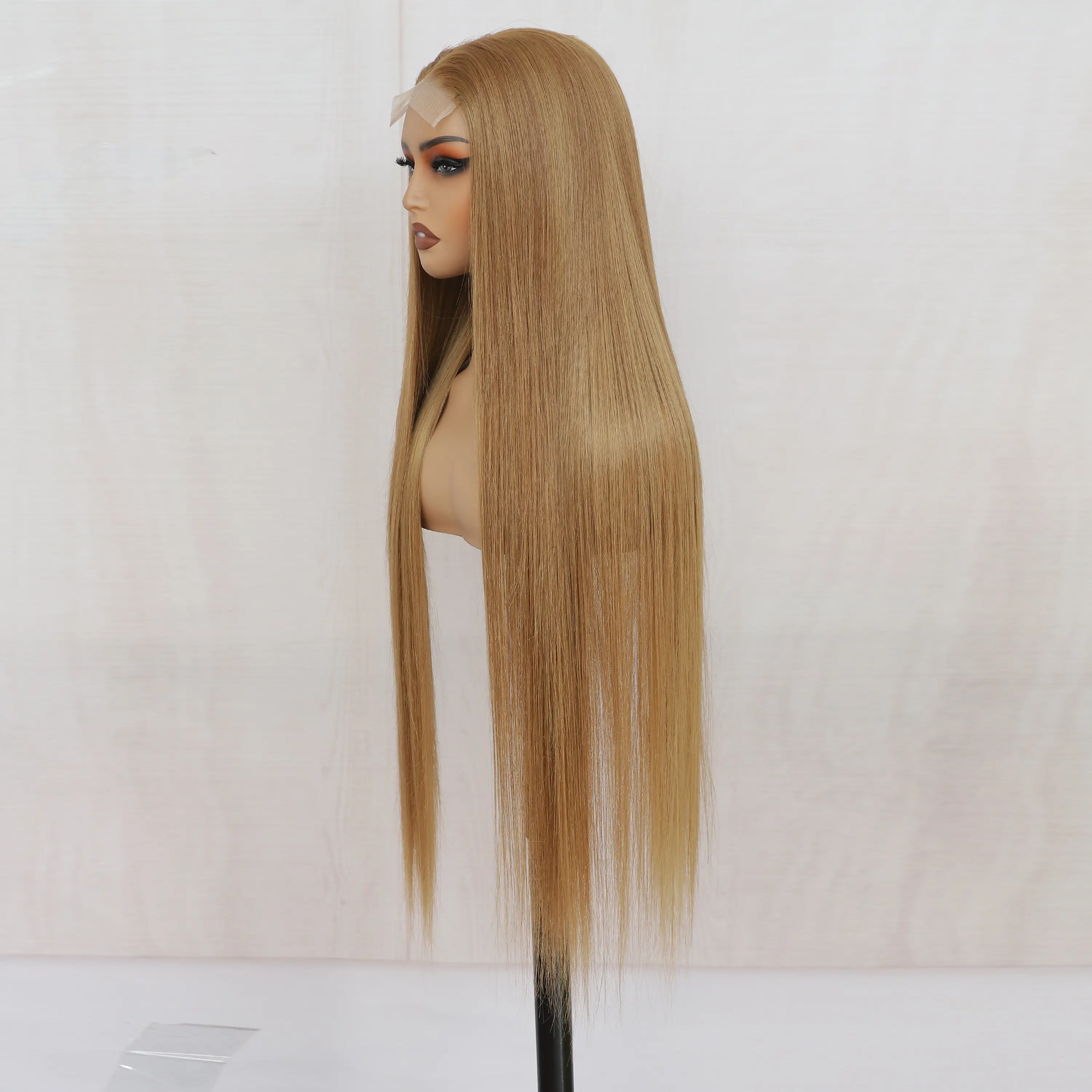 4*4 Lace Front Wigs Straight Wigs With High Quality Natural Black 36 Inches Synthetic Heat Resistant Wigs 250 Density
