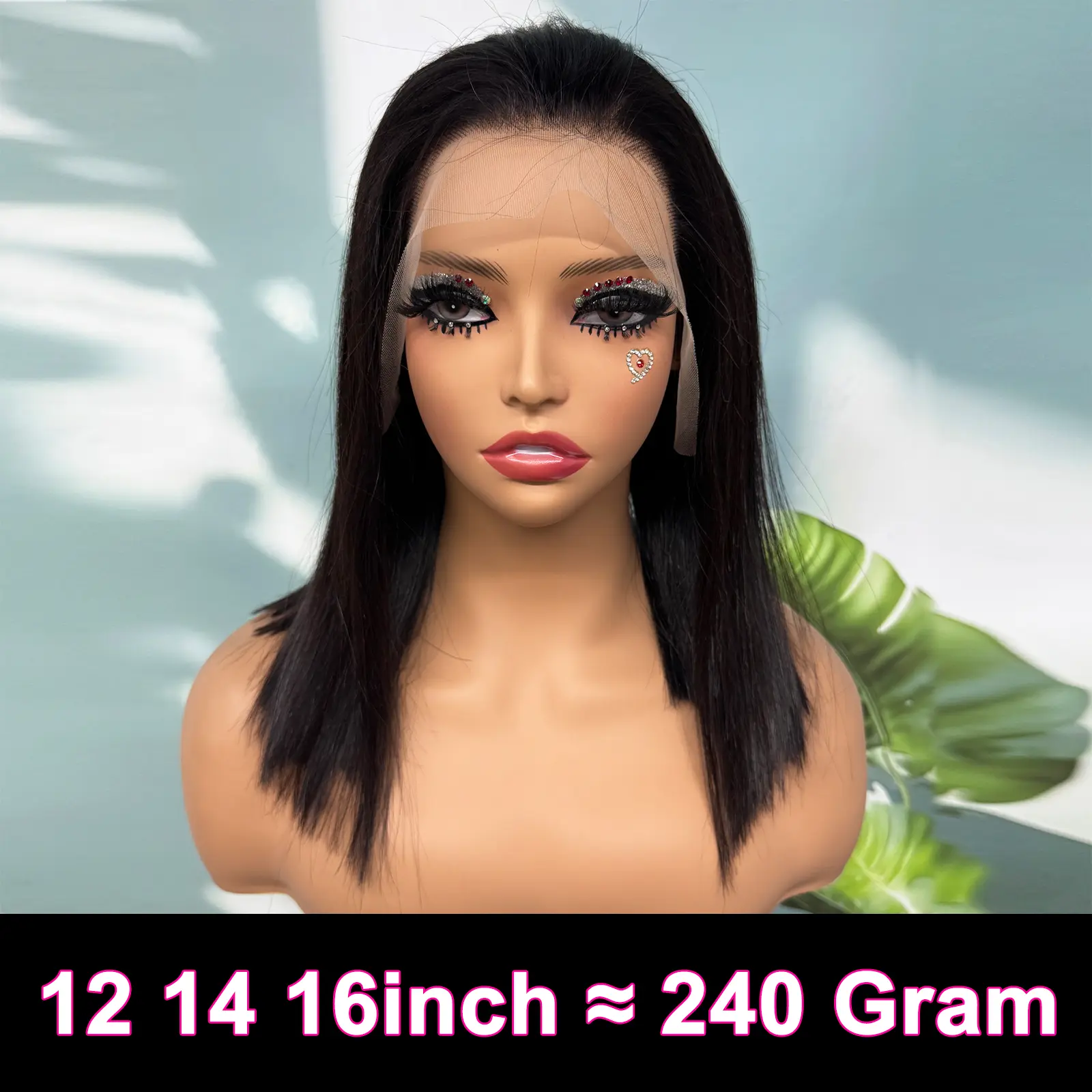 15A Super Double Drawn Bone Straight Bob Human Hair Wigs 300% Density High Quality Vietnamese Hair Wigs 13x4 Lace Wig for Women