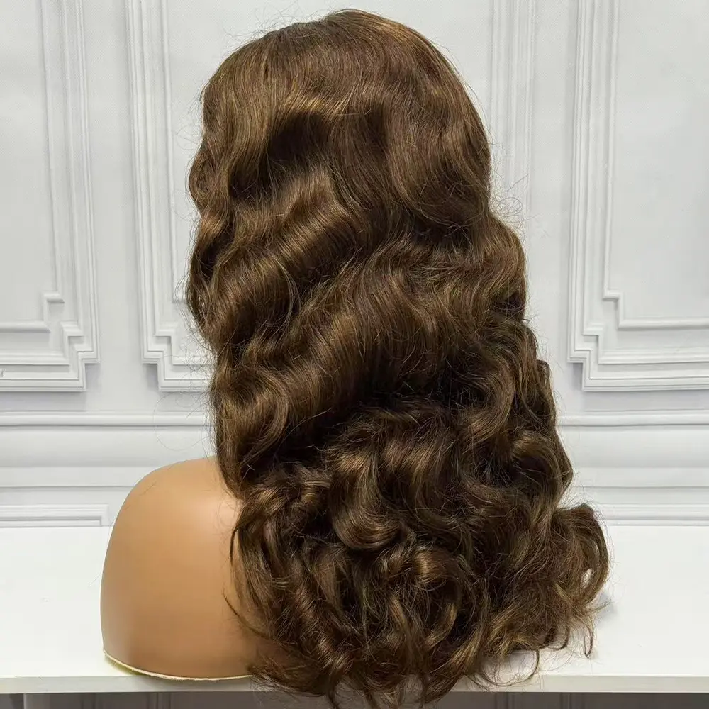 Double Drawn Wig 330% Density 5x5 Lace Closure Loose Wave Full Density Human Hair Wigs Big Curls Texture Remy Hair For Women